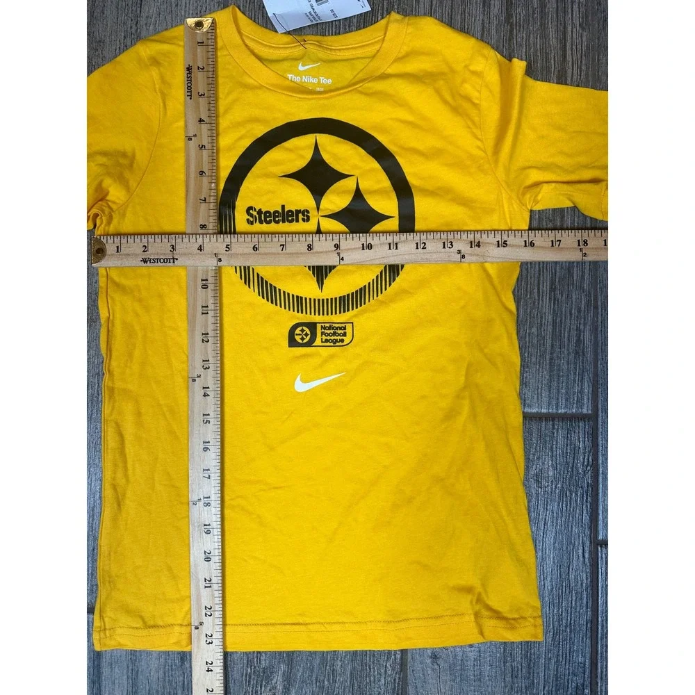 Nike Steelers Youth T-Shirt Yellow NFL Football Tee Kids Size Medium NWT
